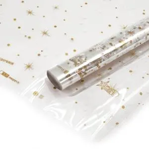 Пленка упаков Звездные Искорки Золото /70см*8м 73116