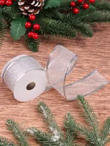 Лента Серебро "Яркий глиттер" 5см*3м/НУ-5230