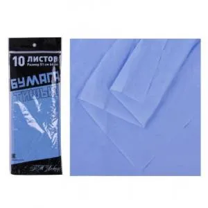 Бумага тишью голубой перламутр 50*66 см.(10 листов)/ 88040021