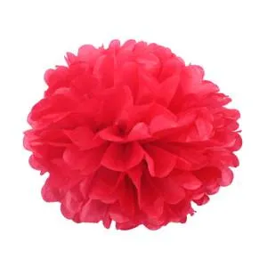 Помпон из бумаги 40 см (красный)