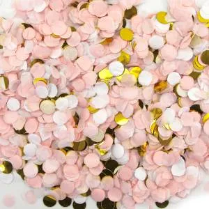 Конфетти тишью круг "Розовый микс" 1 см, металлик 50 гр./6015223