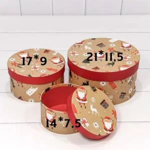 Коробка 14*7,5 см "Новый год" круглая