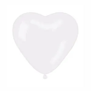Сердце 5" белое металлик