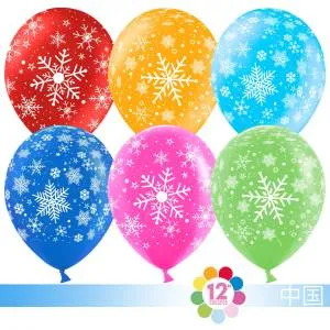 Снежинка, ассорти пастель 12" (Китай) /100 шт