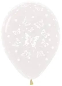 Бабочки и цветок, 12" Прозрачный (Колумбия)