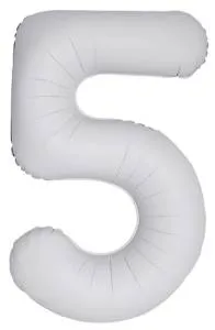 Цифра "5" - SLIM Белая матовая / Flexmetal 