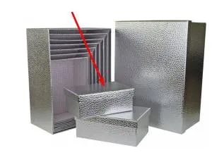 Коробка Текстура кожи серебро 19*13*7.5