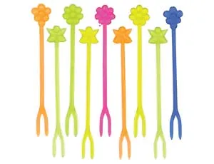 Вилочка д/канапе  Цветы 9 см. 30 шт.