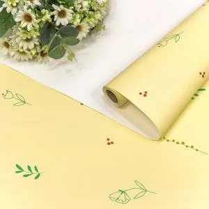 Пленка матовая "Веточки" бледно-желтая 0,58*10м./ 001387/3