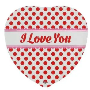 Сердце 18" "I love you" красный горошек (Аnagram)
