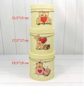 Коробка 15,5*15 см "Мишки Тедди" кремовый -720794/3