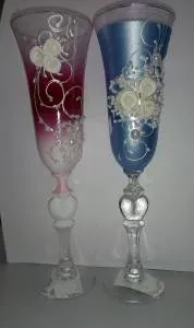 Бокалы свадебные с лепкой
