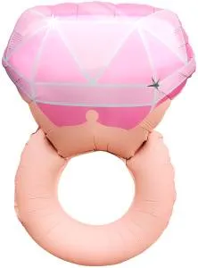 29" Кольцо с бриллиантом, розовое сатин / Китай 26819