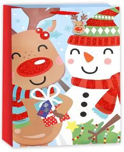 Пакет "Снеговик и олень" 42*32*12/ KR-4557L3