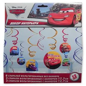 Спираль "Disney Тачки" 46-60 см.12 шт.
