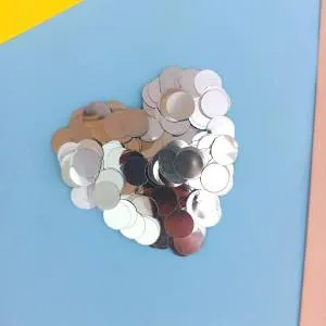 Конфетти для шаров "Круг серебро" d=1 см., 50 гр./Ч45109
