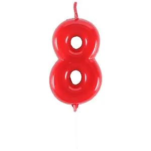 Свеча-цифра "8" Красная 4,5 см / 1502-6872