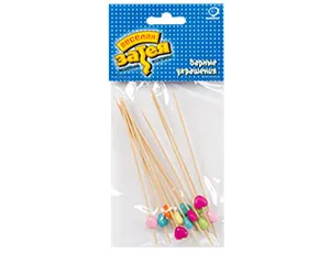 Пика для канапе  "Сердце ассорти" ассорти 12 см 12 шт.