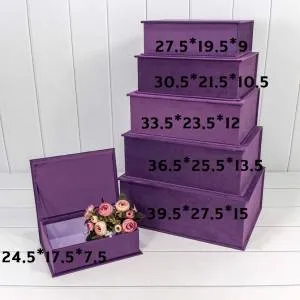 Коробка 27,5*19,5*9 см "Бархат" книжка фиолетовый