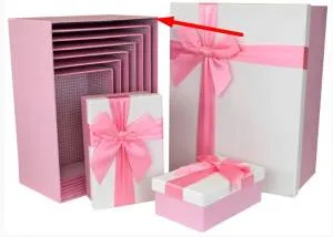 Коробка 30*22.8*13.3 Атласный бант, Рогожка /SY604-6710