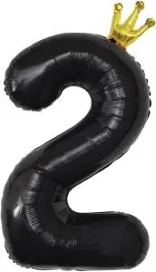 40" Цифра "2" Черный, Золотая корона / Китай 131172