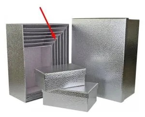 Коробка Текстура кожи серебро 27*20*11.5