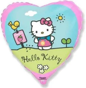 Ф 18" Сердце Hello Kitty в саду/1202-2037