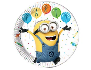 Тарелки Миньоны шарики 23 см 8шт
