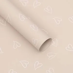 Пленка матовая "Нежные сердца" Песочный 0,58*10 м./88001830