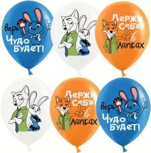 12" Мистер Лис и Зайка Полицейский, ассорти пастель (Китай)/ 25 шт 613024