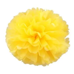 Помпон из бумаги 20 см (желтый)