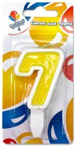 Свеча-цифра 7, ассорти, 5 см
