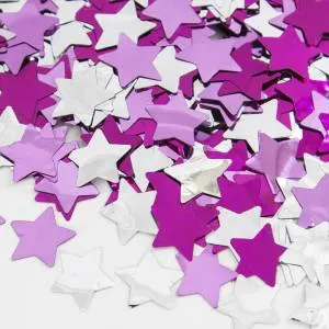 Конфетти фольга Звезды, Розовый микс  1,5см 50 гр./6015268