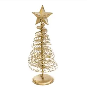 Елка металл золотая 17 см. (Ч22710)