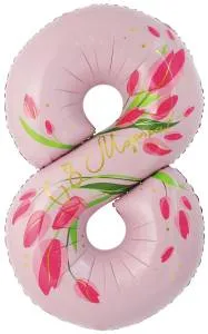 Цифра 34" - "8 марта" Тюльпаны в упак/ Китай R804