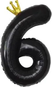 40" Цифра "6" Черный, Золотая корона / Китай 131176