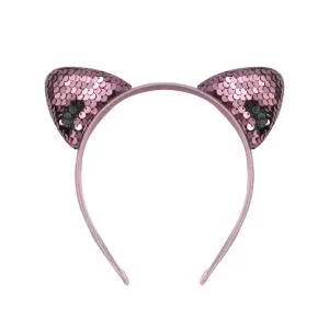 Карнавал ободок "Кошка" розовый с пайетками /6231961