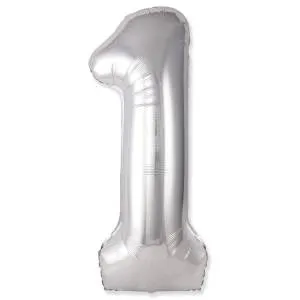 Цифра "1" - SLIM серебро / Flexmetal