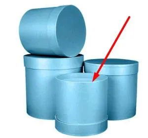 Коробка Цилиндр голубой перламутр 17*17