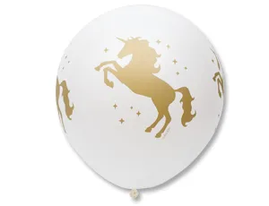 24" Единорог белый Шелкография пастель 