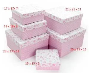 Коробка 25*25*15 см Нежные Единороги, Розовый / 39506К