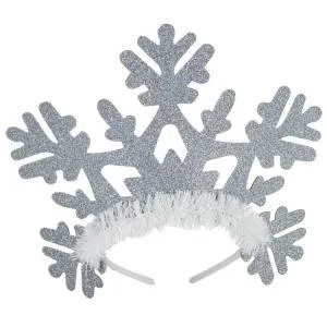 Ободок Снежинка резная серебро блеск / 1501-6162