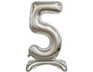 30" Цифра на подставке "5" серебро/ Китай 1207-3651
