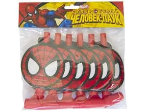 Язычок-гудок Человек Паук с карточкой 6 шт.