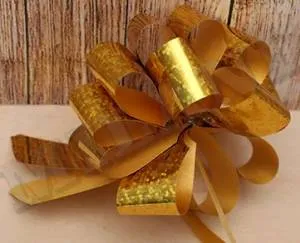 Бант шар БЛ-8080 / 3 см. Золотой Голография