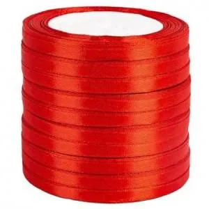 Лента атлас красная 0,6 см.*22,85 м./87995893