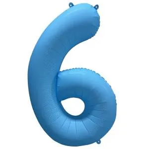 40" Цифра "6" Неон Blue / Китай 1207-6138