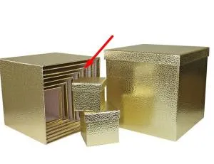 Коробка Текстура кожи золото 20,5*20,5*20,5