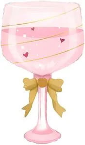 35" Бокал розовый, Золотой бант / Китай 27478