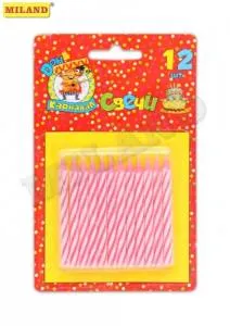 Свечи для торта розовые 12 шт